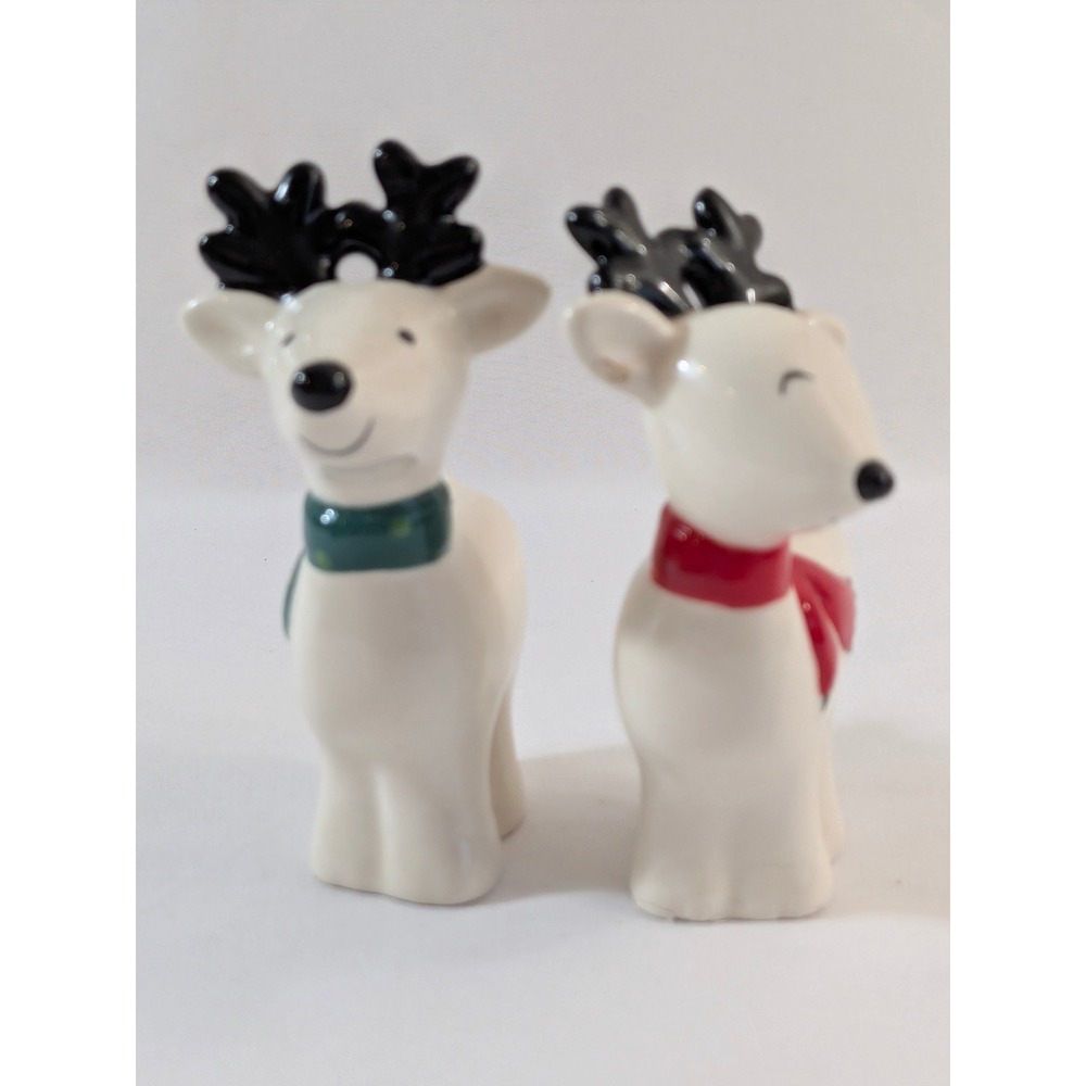 Target Ceramic Reindeer Salt & Pepper Shakers Set White Holiday Christmas Decor